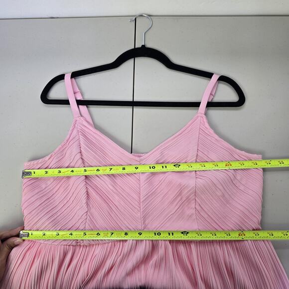 Torrid Dress Womens 1X Pink Pleated Maxi Spaghetti Strap Pockets Gender Reveal - Picture 6 of 11